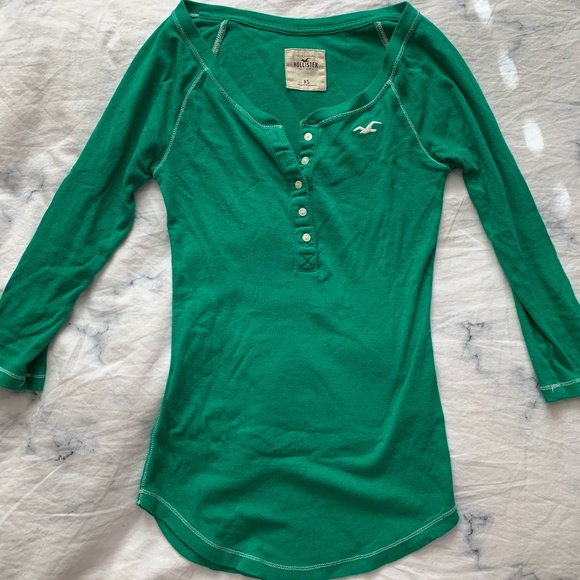 Hollister Emerald Green Henley
